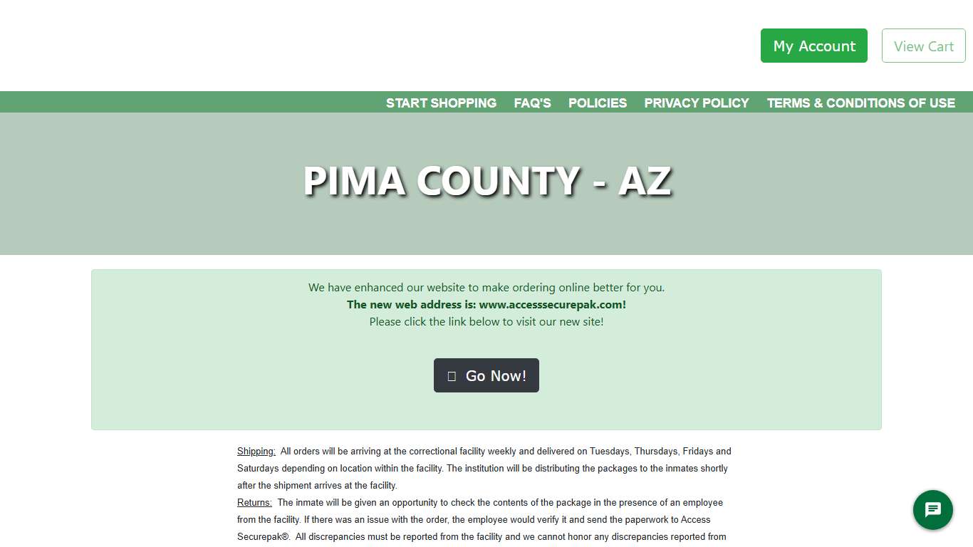 Access Securepak - Pima County Adult Detention Center - AZ - Policies